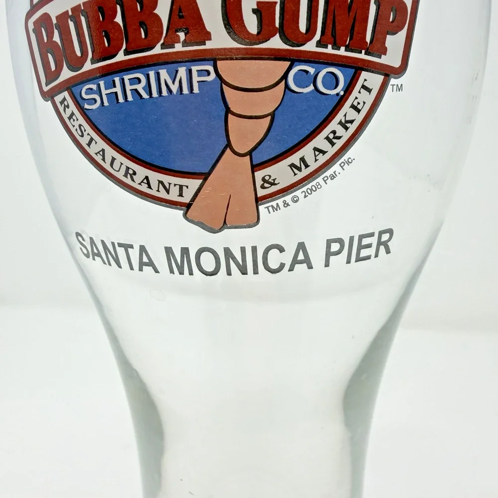 2008 Bubba Gump Santa Monica Pier Collectible Pilsner Glass Beer 9” Tall